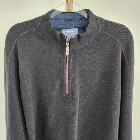 Tommy Bahama Flip Sider Pro Half Zip Pullover Sweater Mens Size 3XL Midnight Oil - Picture 2 of 7